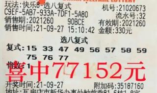快乐8中奖金额对照表